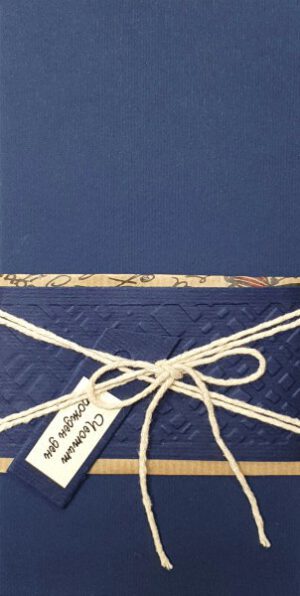 Плик за пари в синьо с надпис "Честит рожден ден".